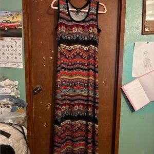Colorful Geometric Maxi Dress EUC